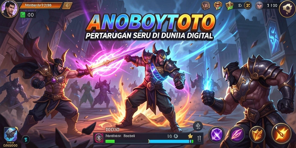 Tangkapan layar gameplay ANOBOYTOTO menampilkan pertarungan yang mendebarkan.