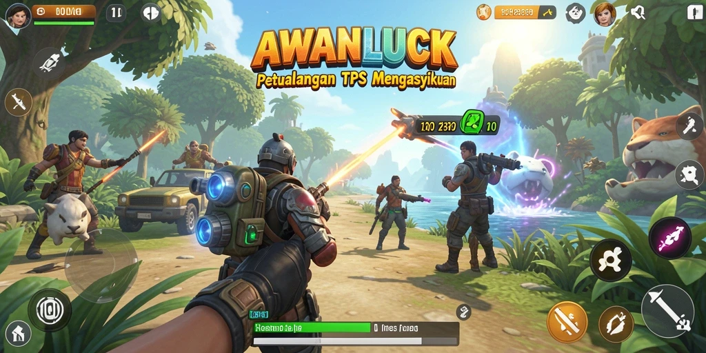Tampilkan gameplay menegangkan dari AWANLUCK dalam mode TPS.