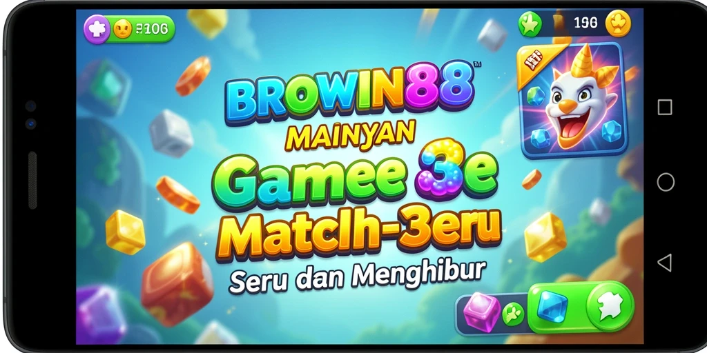 Gameplay seru BROWIN88 dalam aksi mencocokkan item.