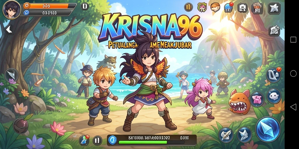 Tangkapan layar gameplay KRISNA96 menampilkan aksi menarik dalam dunia Anime.