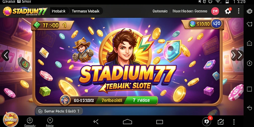 Screenshot STADIUM77 menampilkan gameplay slot yang menarik.
