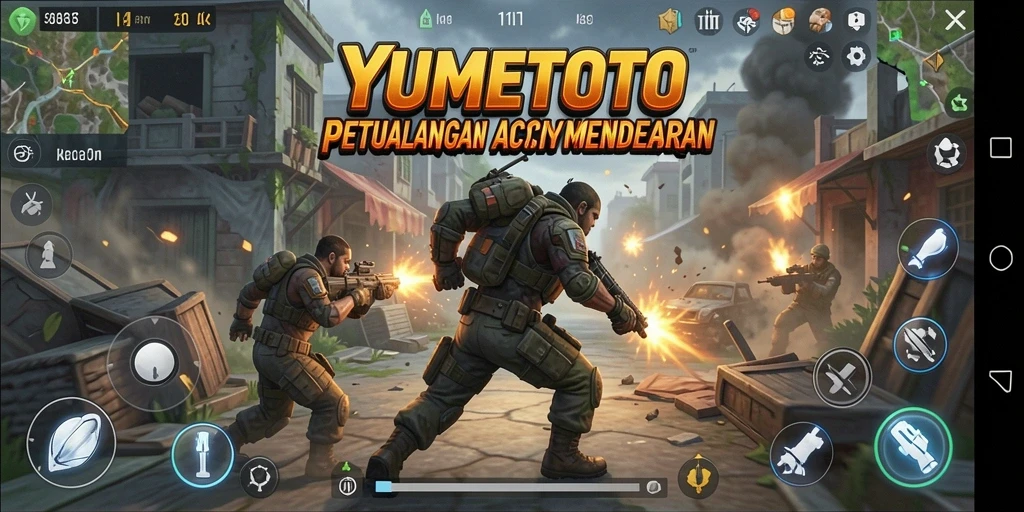 Tampilan aksi seru dari gameplay YUMETOTO yang menegangkan.